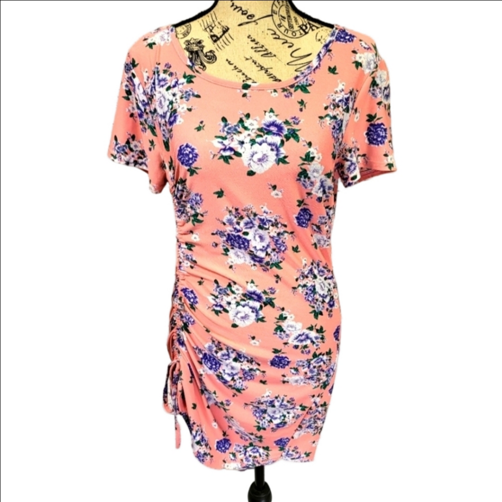 Kristin Nicole Pink Floral Print Bodycon Mini Dress Medium